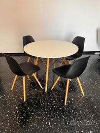 Set tavolo rotondo 100cm + 4 sedie Sklum
