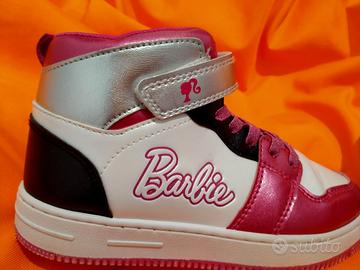 Scarpe Sneakers alte bianco rosa Barbie numero 32