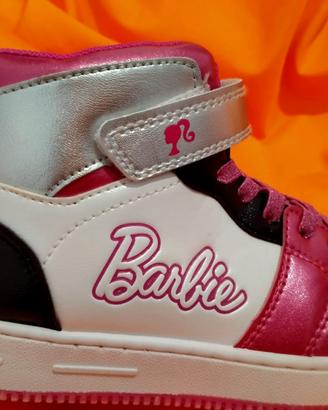 Scarpe Sneakers alte bianco rosa Barbie numero 32