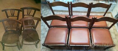 SEDIE ANTICHE IN LEGNO 4 O 6 PZ SEDIA ANTICA