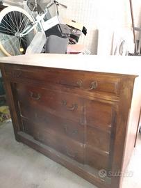 cassettiera con piano in marmo