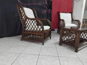 Salottino in vimini da giardino