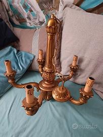 lampadario d'antiquariato in legno