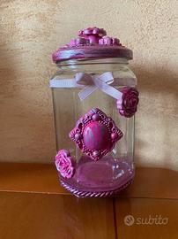 Barattolo vetro porta caramelle/batuffoli