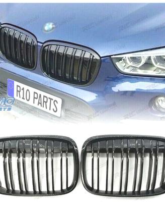 GRIGLIA DOPPIA BMW X1 F48 15-19 LOOK M NERO LUCIDO