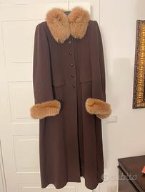 Cappotto in misto cashmire e pelliccia di volpe