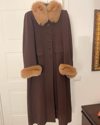 Cappotto in misto cashmire e pelliccia di volpe