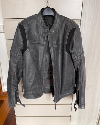 Giacca moto in pelle nera Hevik Mustang taglia M