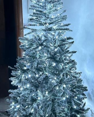 albero di natale innevato h180 +luci 