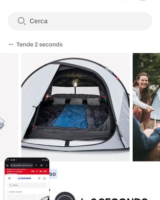 tenda 2 second decathlon più materassino autogonfi