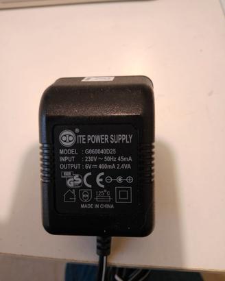 Power Adapter Input 230 V Output 6V 400 mA