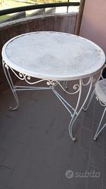 SET FERRO BATTUTO '40 - TAVOLO TONDO BIANCO