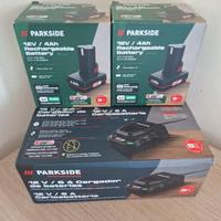 2 batterie 4ah 12v + Caricabatt 6a Parkside NUOVI