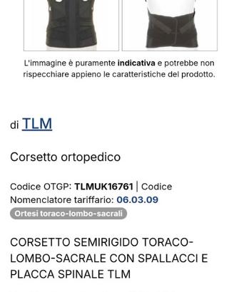 Corsetto ortopedico Spinfast TLM