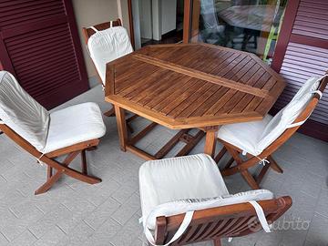 Tavolo Giardino Teak Apribile