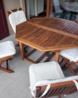 Tavolo Giardino Teak Apribile