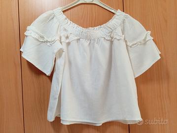 top bianco a barchetta 