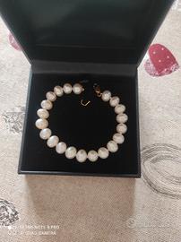 bracciale oro giallo perle 