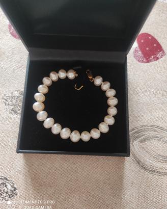 bracciale oro giallo perle 