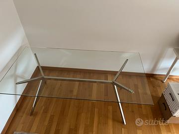 Tavolo vetro e acciaio Calligaris