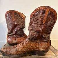 Stivali texani Sendra in caimano cognac limited ed