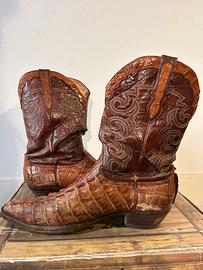 Stivali texani Sendra in caimano cognac limited ed