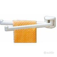 Porta asciugamani a doppio braccio Bianco