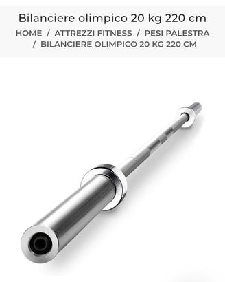 Bilanciere olimpionico 20 kg 220 cm Fisiostore