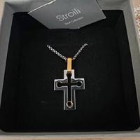 CROCE STILIZZATA CON ZAFFIRO STROILI 