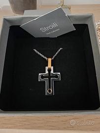 CROCE STILIZZATA CON ZAFFIRO STROILI 