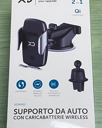 SUPPORTO DA AUTO CON CARICABATTERIE WIRELESS
