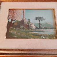 QUADRO PAESAGGIO CON LAGO