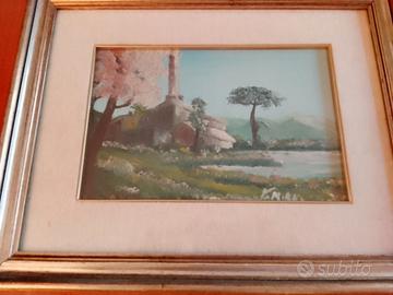 QUADRO PAESAGGIO CON LAGO