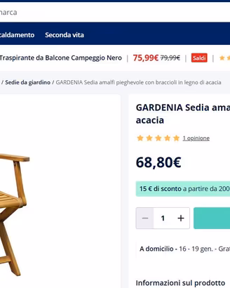 Mobili Gardenia Amalfi nuovi per giardino