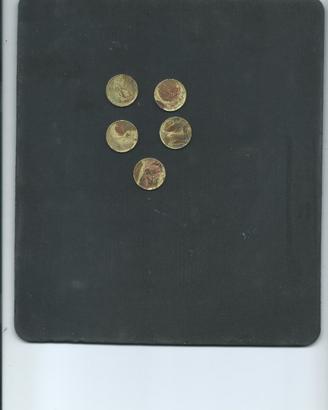 Lotto 5 monete 20 Lire Quercia