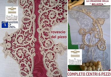 Centri pizzo cantu' fatti a mano completo 6 pezzi