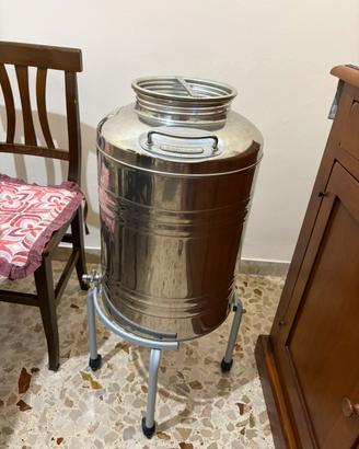 Fustino Olio Inox SANSONE con Carrello e Copertura