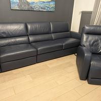 Divano "Poltrone Sofà " in pelle e Poltrona relax