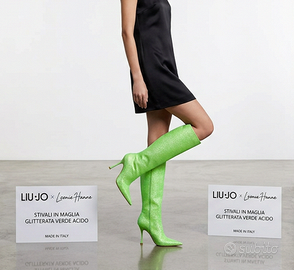 Stivali Liu Jo, tacco, verde lime glitter, n.41