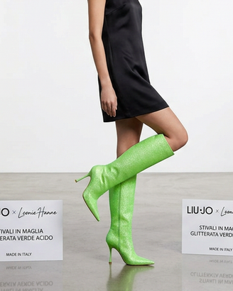 Stivali Liu Jo, tacco, verde lime glitter, n.41