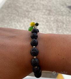 Bracciale pietra lavica naturale elastico