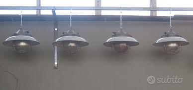 Lampadario industriale lampada smaltata antica