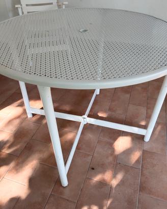 Tavolo da giardino tondo in ferro battutto