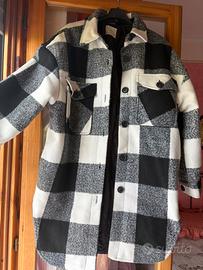 Cappotto vintage a quadri bianco/nero – Taglia S