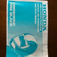 Manuale uso e manutenzione Honda Cbr 900 rr Fire B