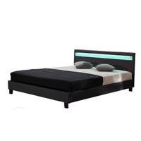 letto matrimoniale con led nero- nuovo