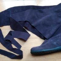 STIVALI DONNA CAMOSCIO VIOLA, FASCE AVVOLGENTI, 41