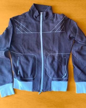 Felpa in Cotone Marrone con Dettagli Bianchi
