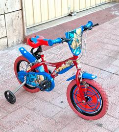 BICICLETTA 14 POLLICI SPIDER MEN. FUORIGROTTA.