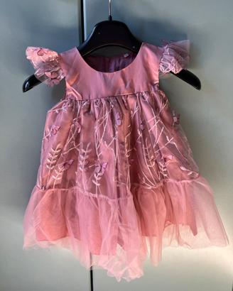 Vestitino rosa bambina 3 anni con farfalle